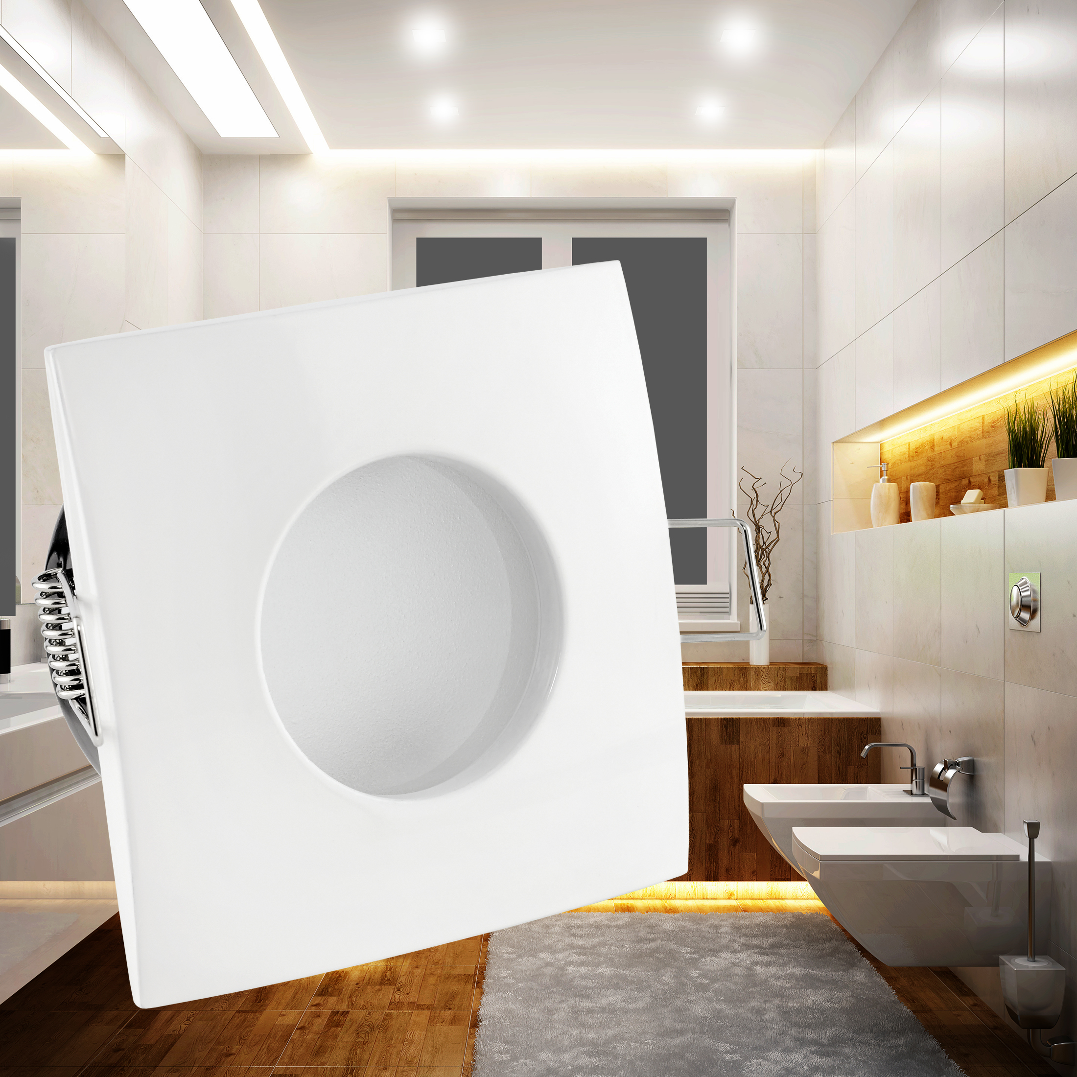 QW-1 LED-Einbaustrahler weiss, Bad Dusche Aussenbereich Feuchtraum ... QW-1 LED-Einbaustrahler weiss, Bad Dusche Aussenbereich Feuchtraum ...
