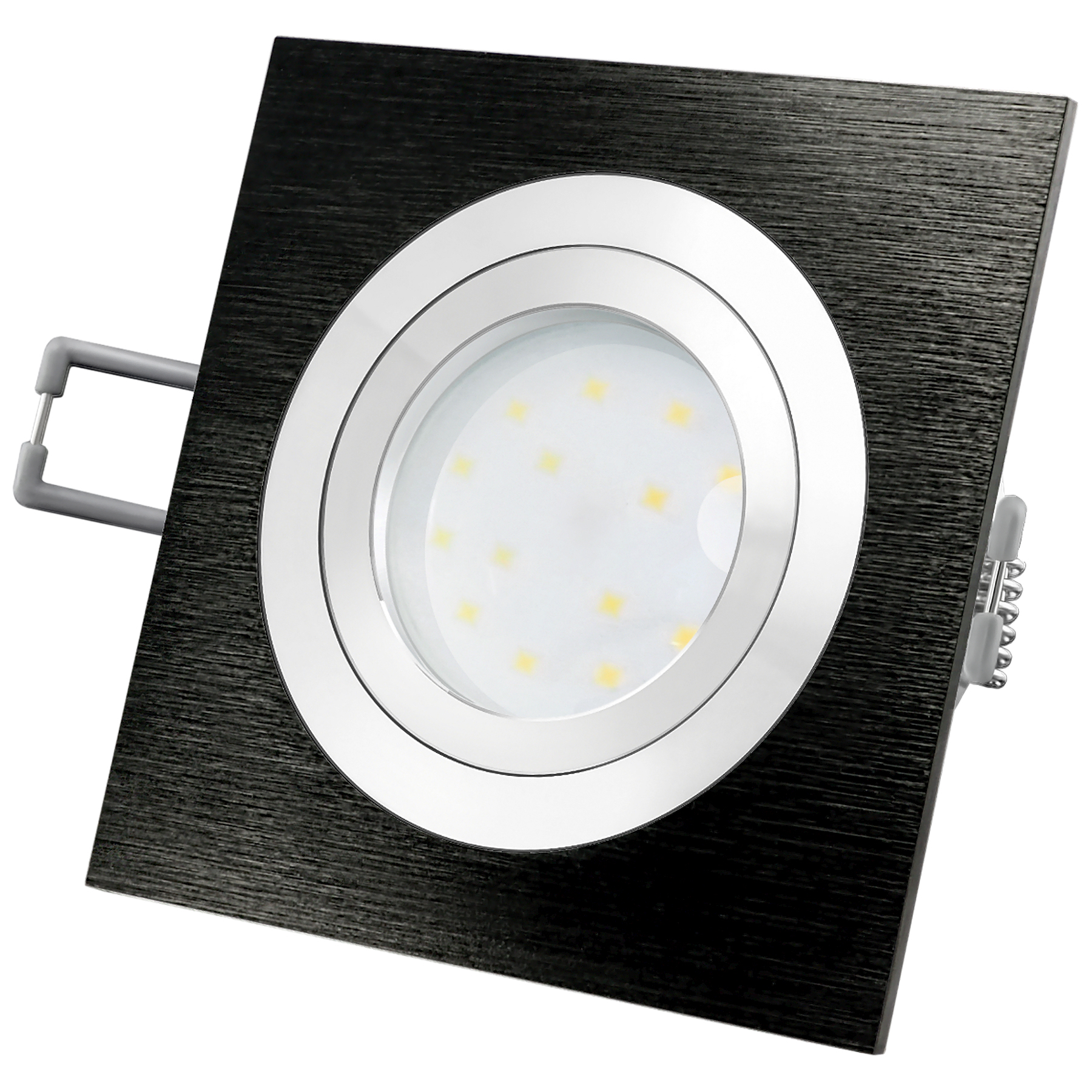 QF-2 LED-Einbauleuchte Alu schwarz schwenkbar flach inkl. fourSTEP Dim