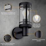 Proventa Außenwandleuchte Mit Sensor – Schaltet Von Allein Ein & Aus – Inkl. 2 Lampen, IP44, Schwarz