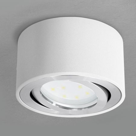 SSC-LUXon CELI-1B 4er Set Aufbau-Deckenstrahler – Flach, Schwenkbar, Mit FourSTEP LED 4W, Dimmbar Ohne Dimmer