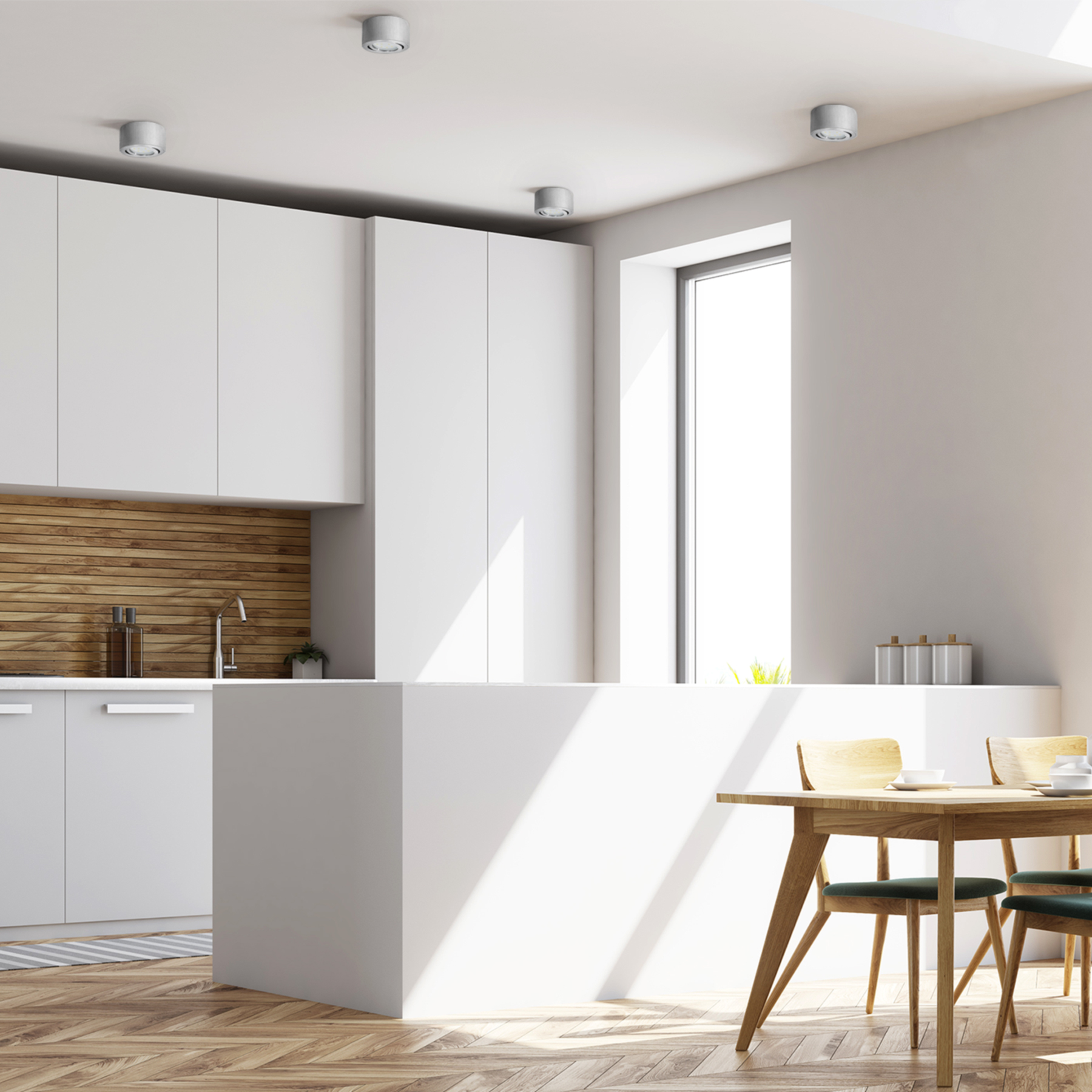 CELI-1A Aufbauspot flach Alu gebürstet schwenkbar inkl. fourSTEP LED 5W