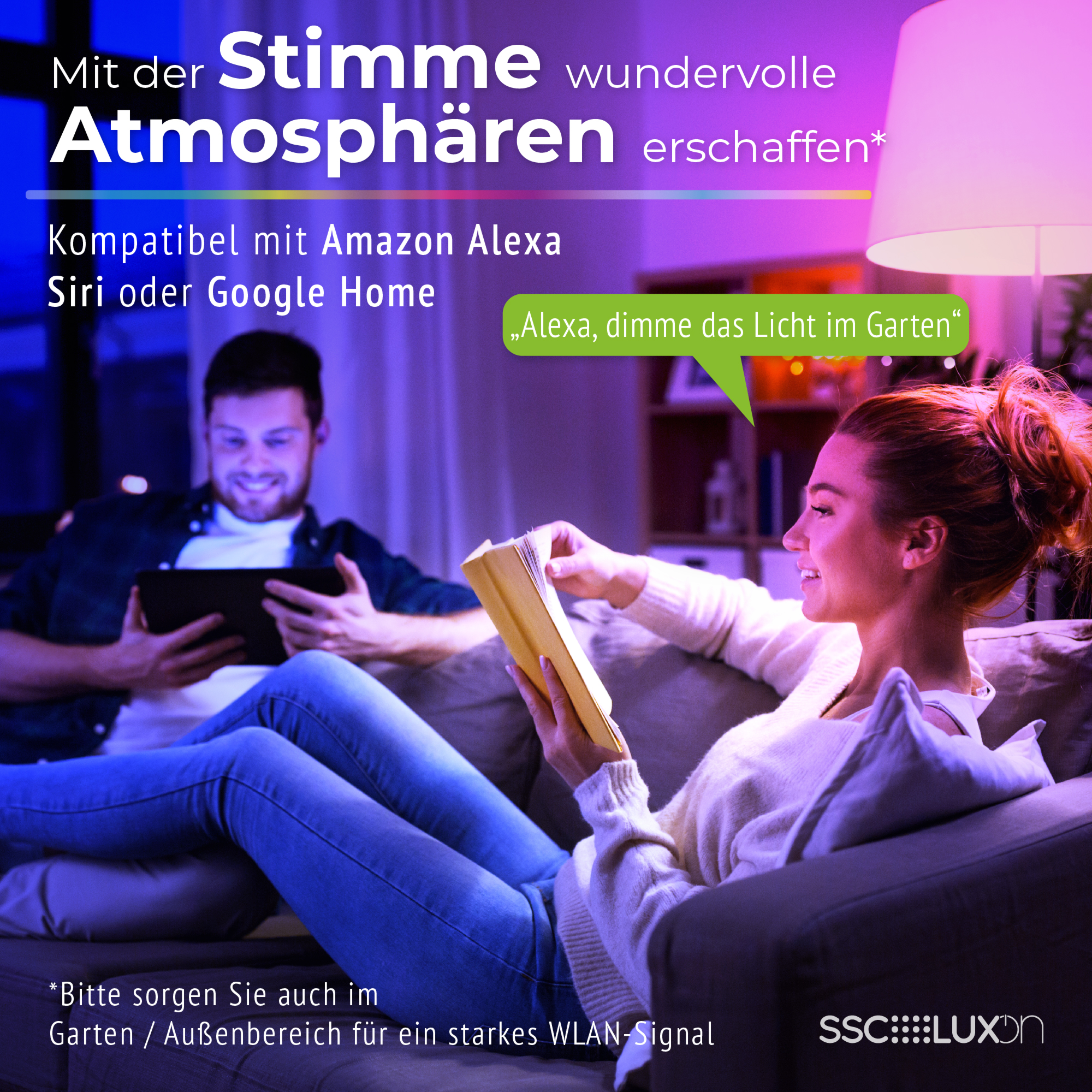 SSC-LUXon ESMO Außen-Wandleuchte Up & Down - Inkl. 2x GU10 LED Strahler, Dimmbar, IP54, Schwarz