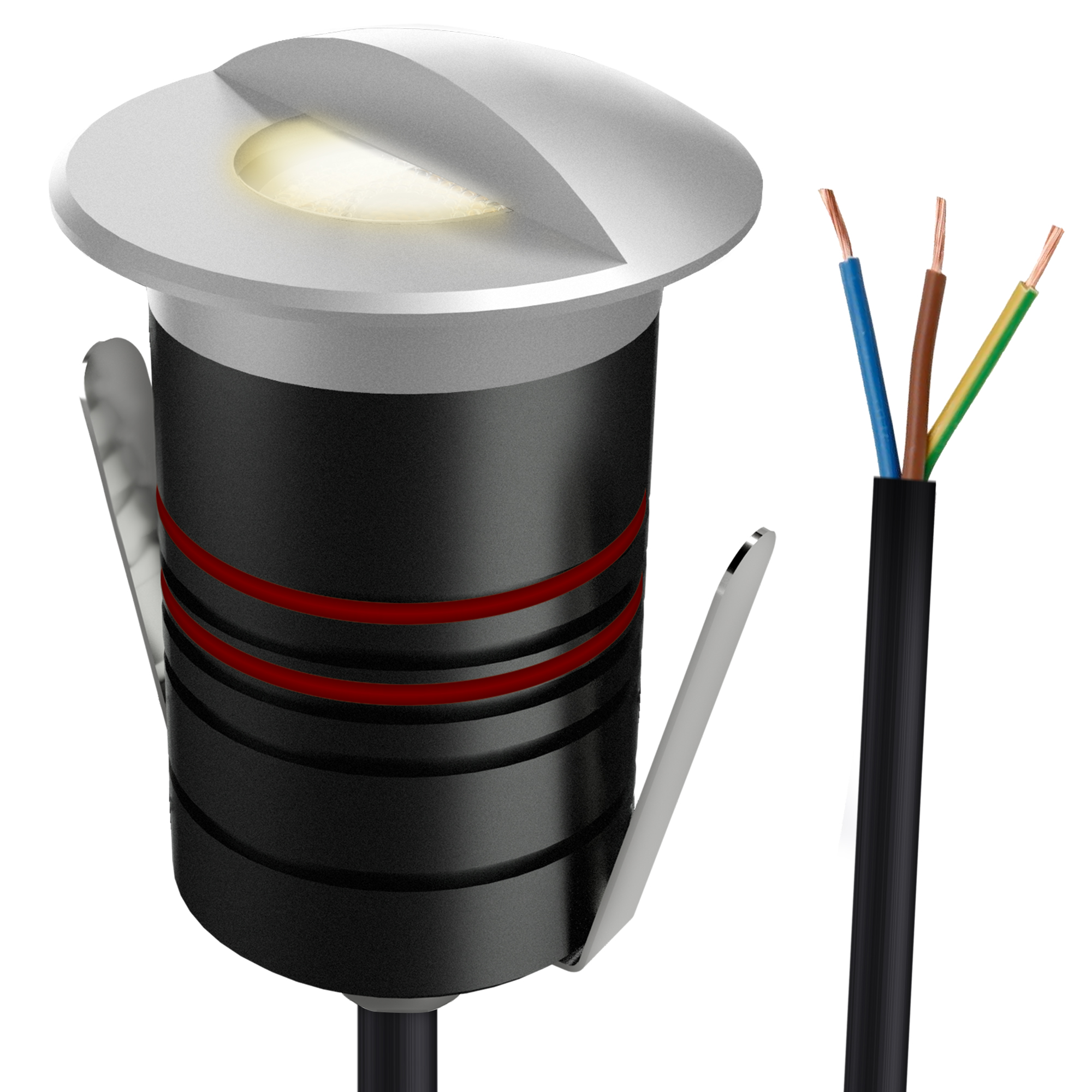 JAVO Mini LED Bodeneinbauleuchte Außen IP67 silber seitliches Licht ...