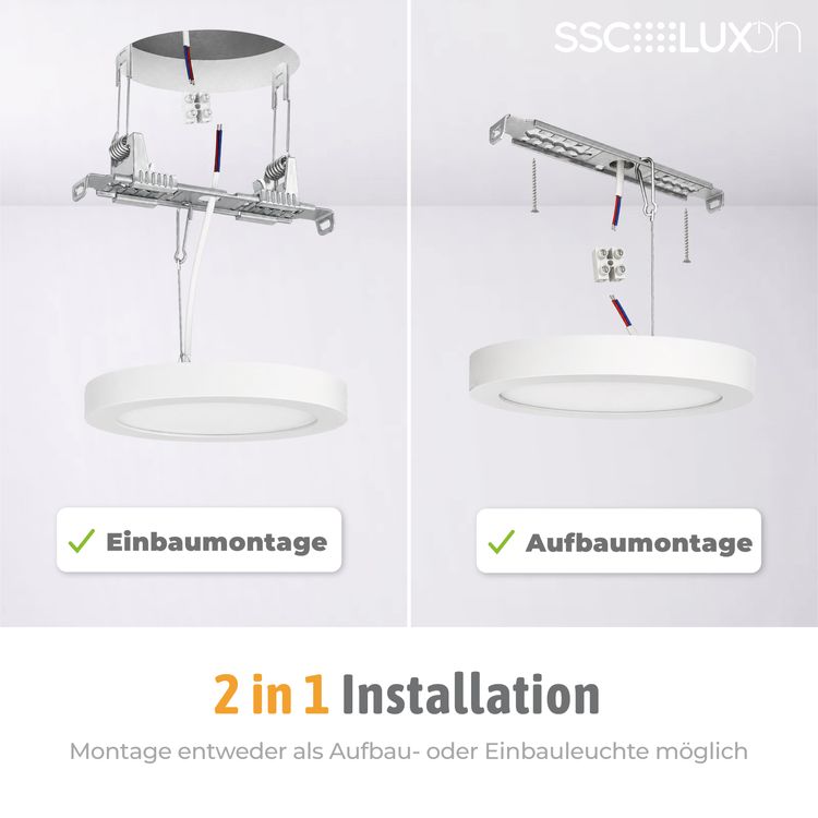 VORALO 2-in-1 Deckenspot LED wei variables Lochma (47 bis 117mm) warmwei  4W 230V
