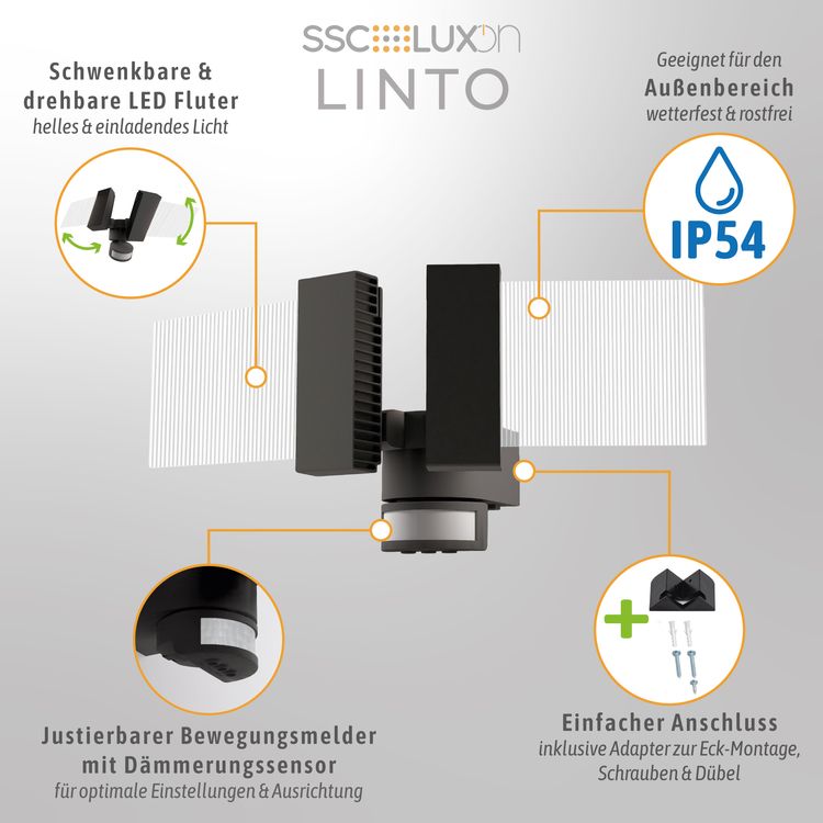 LINTO Au enwandleuchte Mit Bewegungssensor IP54 F r Au en Neutralwei LINTO Au enwandleuchte Mit Bewegungssensor IP54 F r Au en Neutralwei