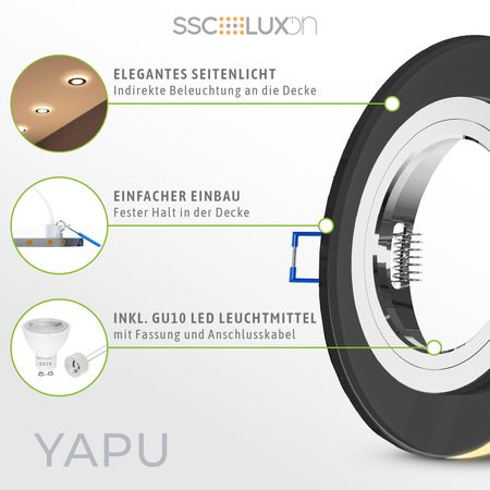 JSP 5 Zierringe Aus Kunststoff, 25,4 Cm – Für Deckenleuchten, Schwarz Oder Weiß, Zur Abdeckung Von Trockenbaulöchern