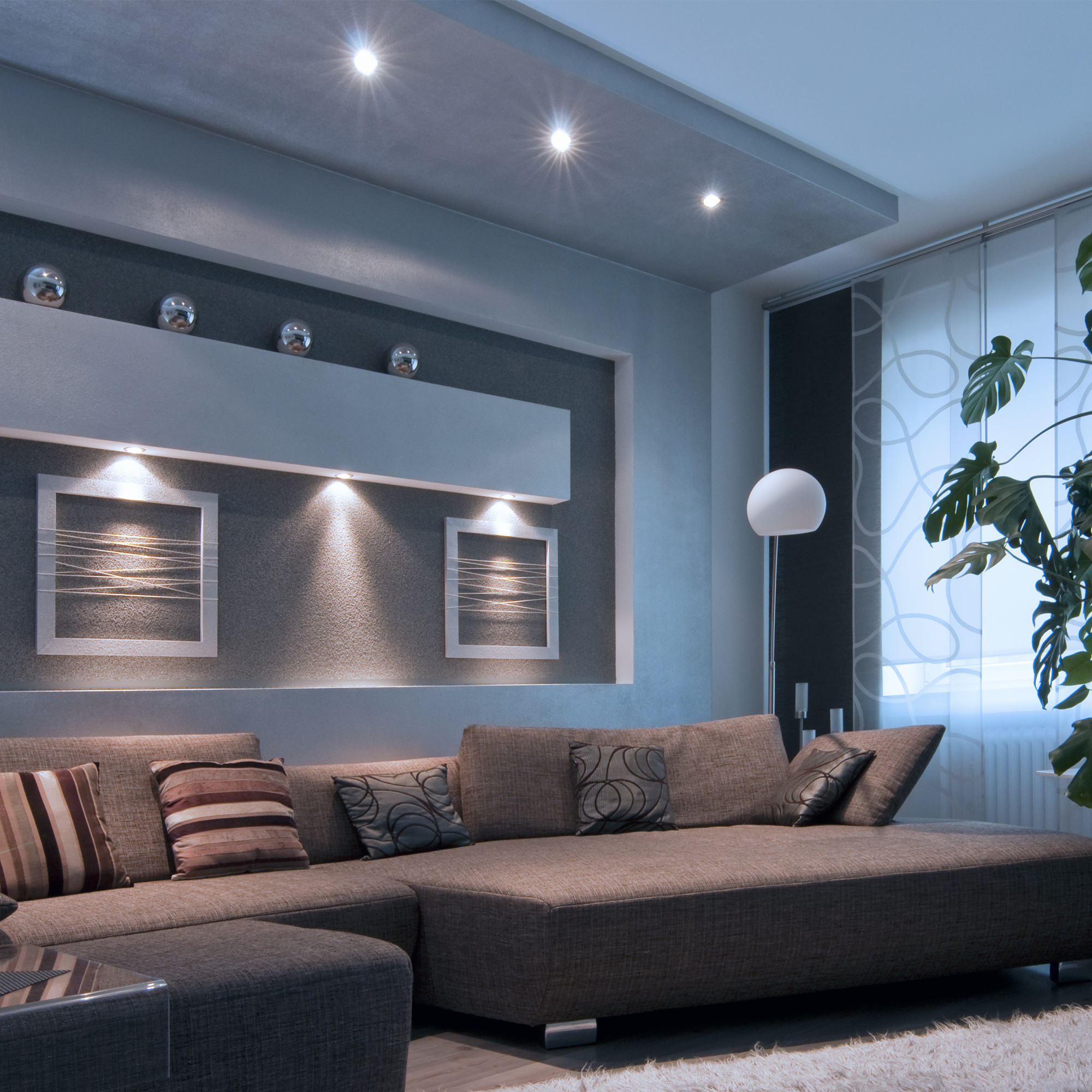 QF-2 LED-Einbaustrahler Alu schwarz design 5W SMD neutral weiss, GU10